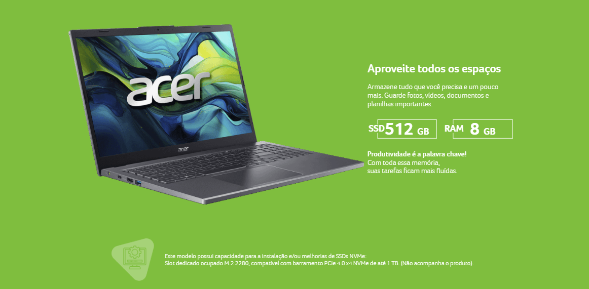 Notebook Acer Aspire 15 A15-51M-54E6
